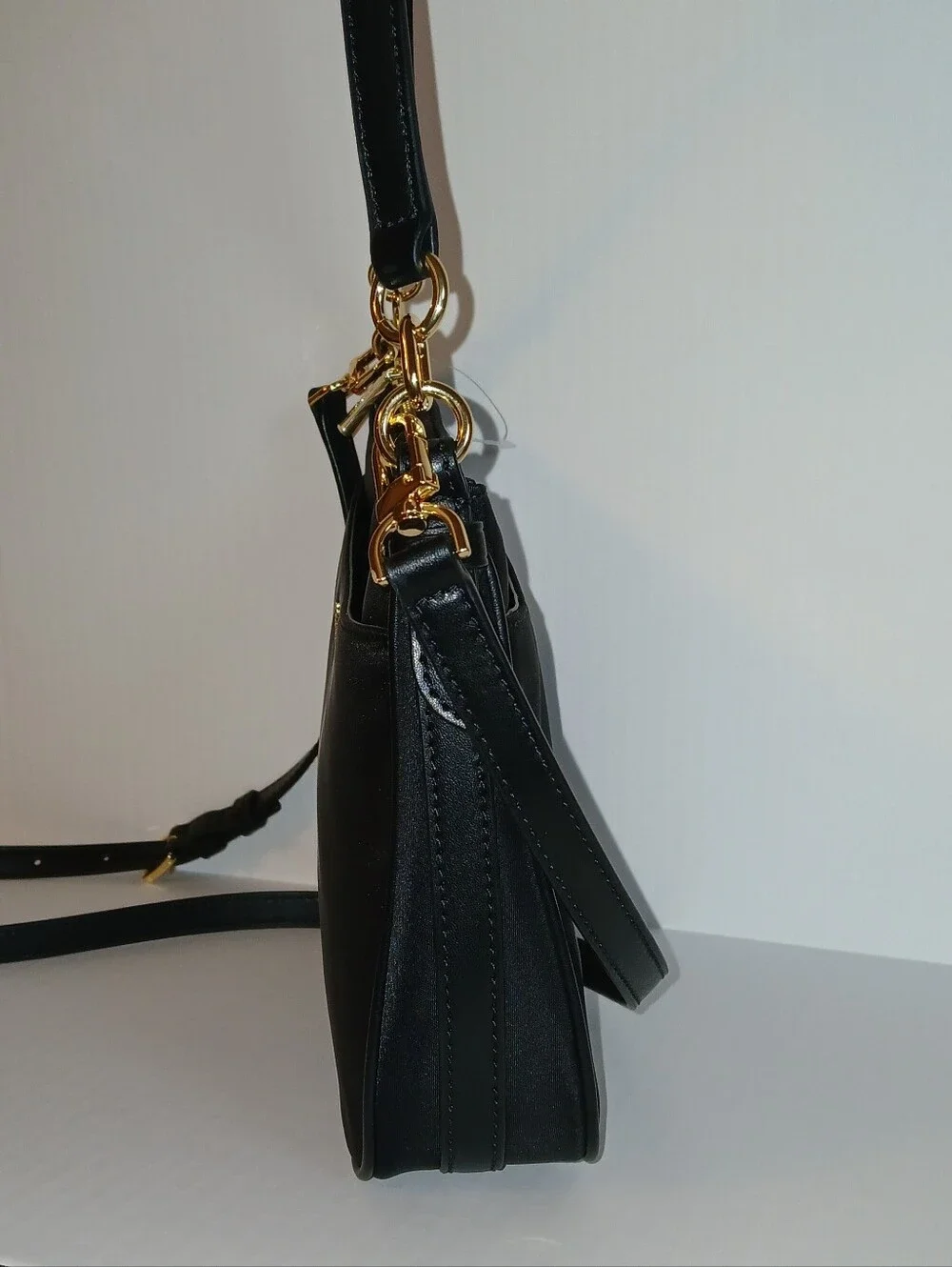 Michael Kors Recycled Nylon Jet Set Shoulder Bag W Crossbody Strap, Black Med